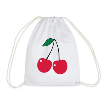 cherry - Drawstring Bag - white - Front