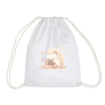 Hedgehog lit des livres - Sac de sport léger - blanc - Devant