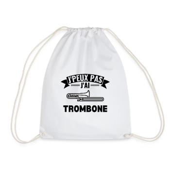 Je Peux Pas J'ai Trombone Tromboniste Musicien - Sac de sport léger - blanc - Devant