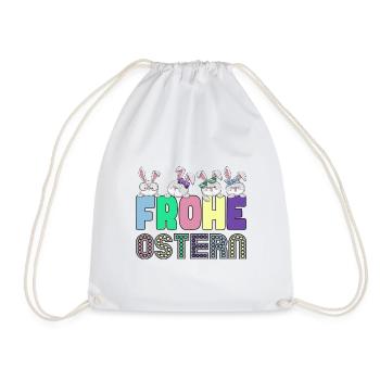 Frohe Ostern Osterhasen Freunde - Turnbeutel - Weiß - Vorne