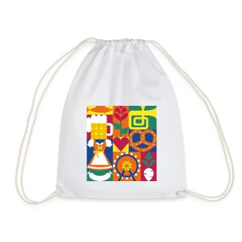 Bavaria Volksfest Graphic / Illustration - Drawstring Bag - white - Front