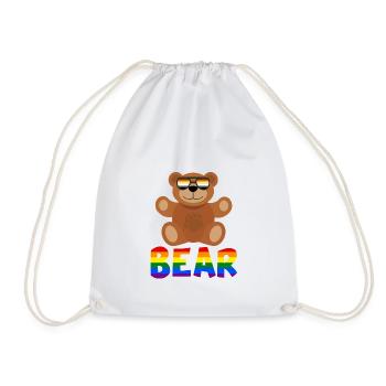 Gay Bear - Drawstring Bag - white - Front