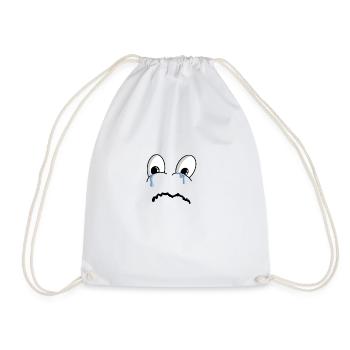 Sad Face Comic Tears - Drawstring Bag - white - Front