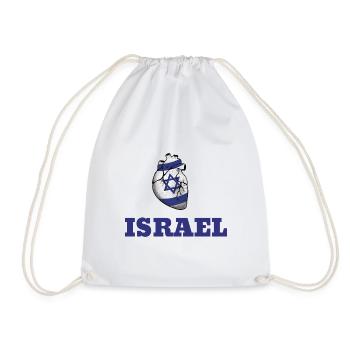 Israel Herz Flagge Fahne Davidstern - Turnbeutel - Weiß - Vorne