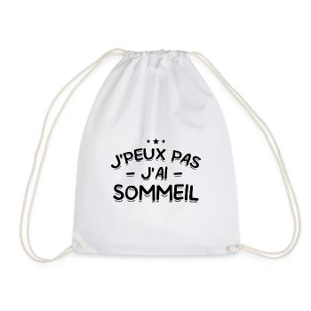 J'Peux Pas ! J'Ai Sommeil 😴 - Sac de sport léger - blanc - Devant