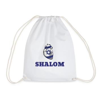 Shalom - Turnbeutel - Weiß - Vorne