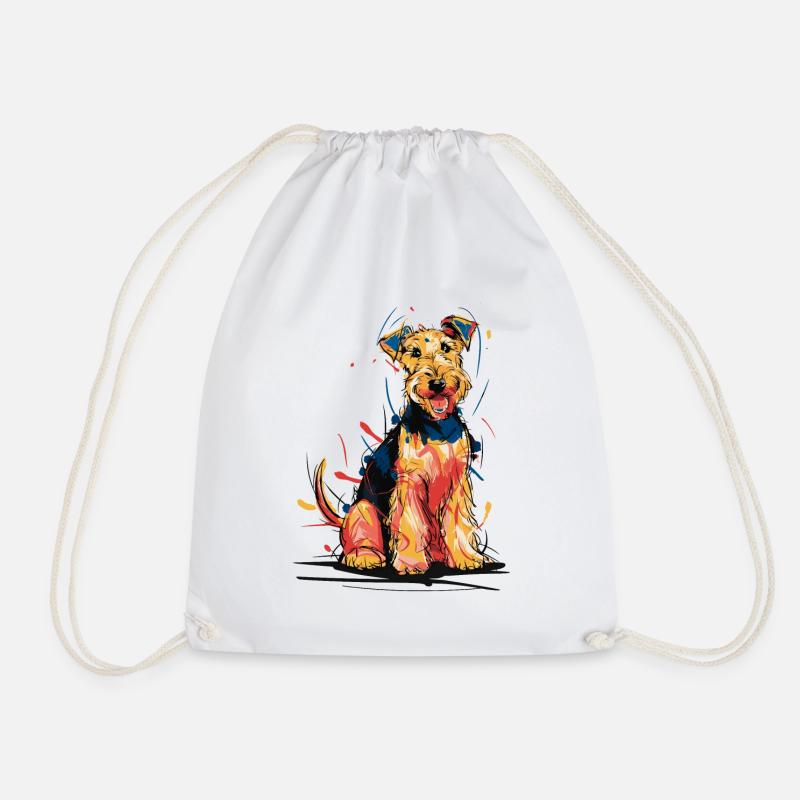 Airedale Terrier - Turnbeutel - Weiß
