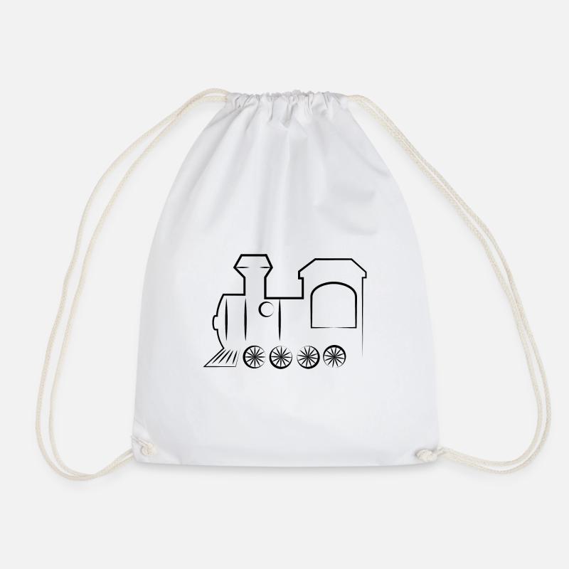 Train Railway Railway Trains Train Driver - Drawstring Bag - white