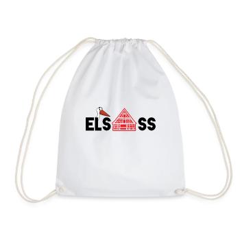 Alsace : cigogne & maison - Sac de sport léger - blanc - Devant