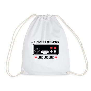 Je N'attends Pas Je Joue - Gamer - Sac de sport léger - blanc - Devant