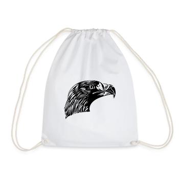 Eagle Portrait for Birdwatchers - Drawstring Bag - white - Front