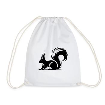 Swift Squirrel Ink Style Drawing - Drawstring Bag - white - Front