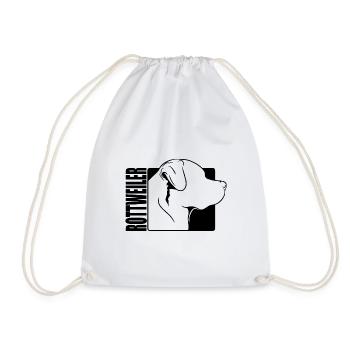 Rottweiler Profile Dogs Dog Wilsigns - Drawstring Bag - white - Front