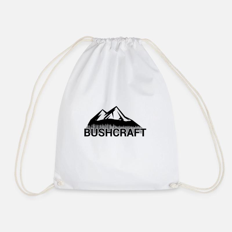 Bushcraft in the Mountains #Wild - Drawstring Bag - white