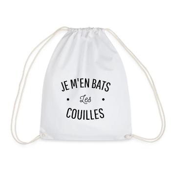 JE M'EN BATS LES COUILLES cadeau humour - Sac de sport léger - blanc - Devant