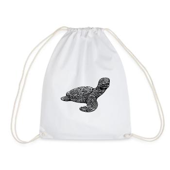 Elegant vintage turtle - Drawstring Bag - white - Front