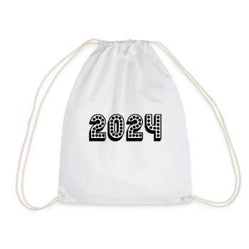 2024. JAHR. ALLES GUTE ZUM NEUEN JAHR. SILVESTER - Turnbeutel - Weiß - Vorne
