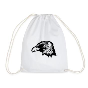 Clever vintage raven head - Drawstring Bag - white - Front