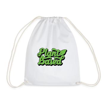 Plant Based vegan t shirt - Drawstring Bag - white - Front