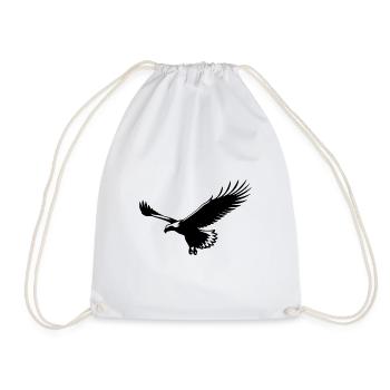Eagle soars in the air in thermal gliding - Drawstring Bag - white - Front