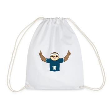 Sloth Sports Fan Jersey Resolutions January Lazy Fit - Drawstring Bag - white - Front
