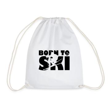 Born to Ski - Turnbeutel - Weiß - Vorne