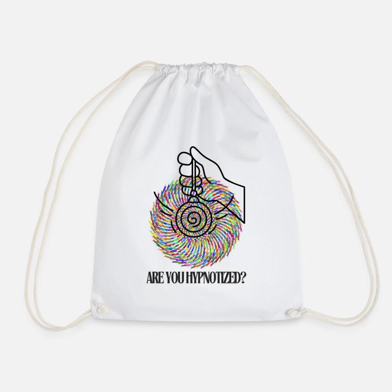 are you hypnotized? bist du hypnotisiert? - Turnbeutel - Weiß