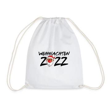 Weihnachten 2022 - Weihnachtsshirt Weihnachtsmann - Turnbeutel - Weiß - Vorne