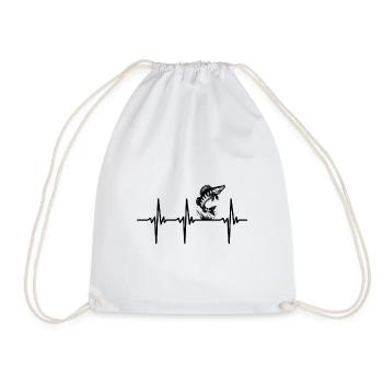 Heartbeat for zander and predatory fish Sport fishing - Drawstring Bag - white - Front