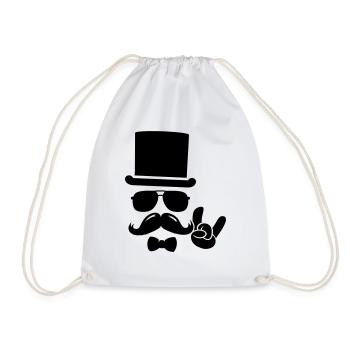 Retro Hipster Moustache Bräutigam t-shirts - Turnbeutel - Weiß - Vorne