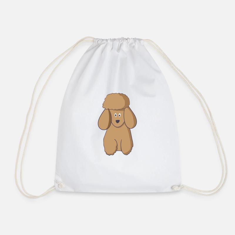 poodle - Drawstring Bag - white