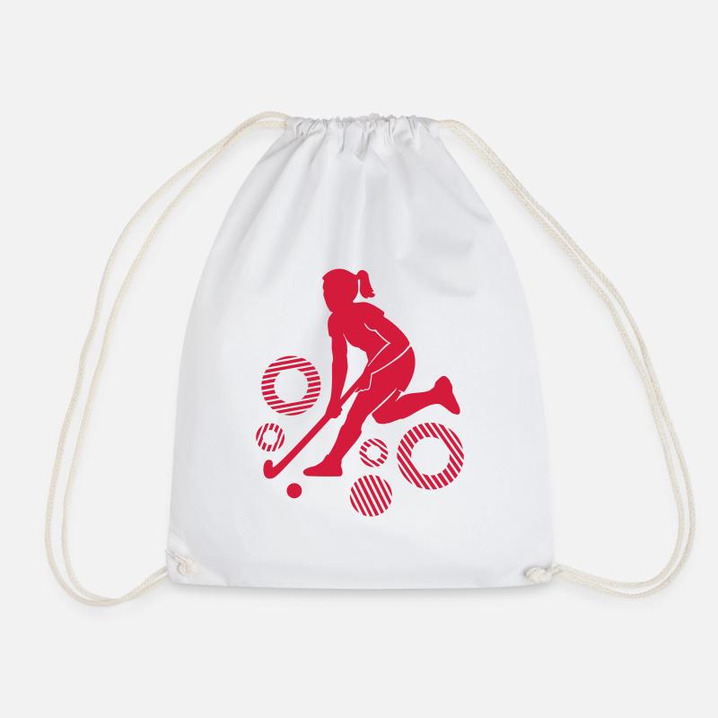 Field hockey player - Drawstring Bag - white