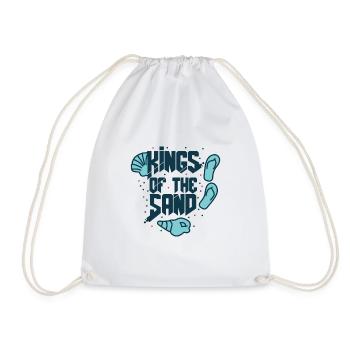 King of the Sand / Sun / Vacation / Palm Beach - Drawstring Bag - white - Front