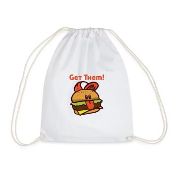 Burger lecker Fleisch Rind Geschenk essen - Turnbeutel - Weiß - Vorne