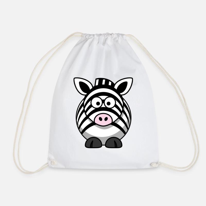 Zebra Cartoon - Drawstring Bag - white