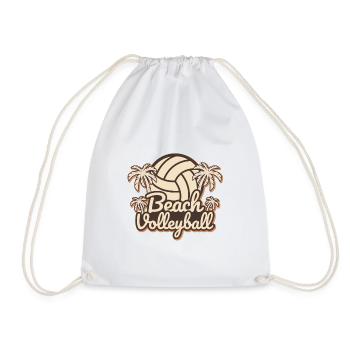 Beach volleyball fun gift beach ball sport - Drawstring Bag - white - Front