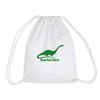 Herbivore dinosaur vegetarian animal large dead - Drawstring Bag - white - Front