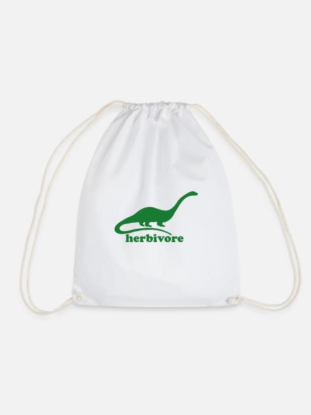 Herbivore Dinosaurier Vegetarier Tier groß tot - Turnbeutel - Weiß