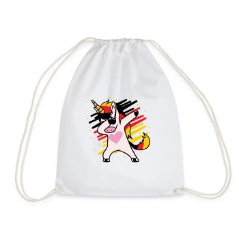 Deutschland Fußball Einhorn Dab WM Geschenk - Turnbeutel - Weiß - Vorne