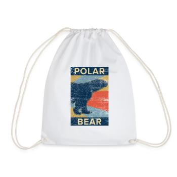 Polar bear bears polar bear gift vintage animal - Drawstring Bag - white - Front