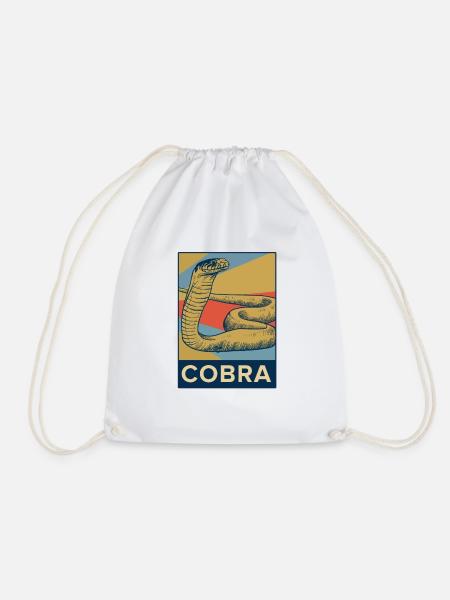 Kobra Schlange vintage bunt Natur Zunge Geschenk - Turnbeutel - Weiß