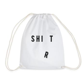 shit shirt black funny funny - Drawstring Bag - white - Front