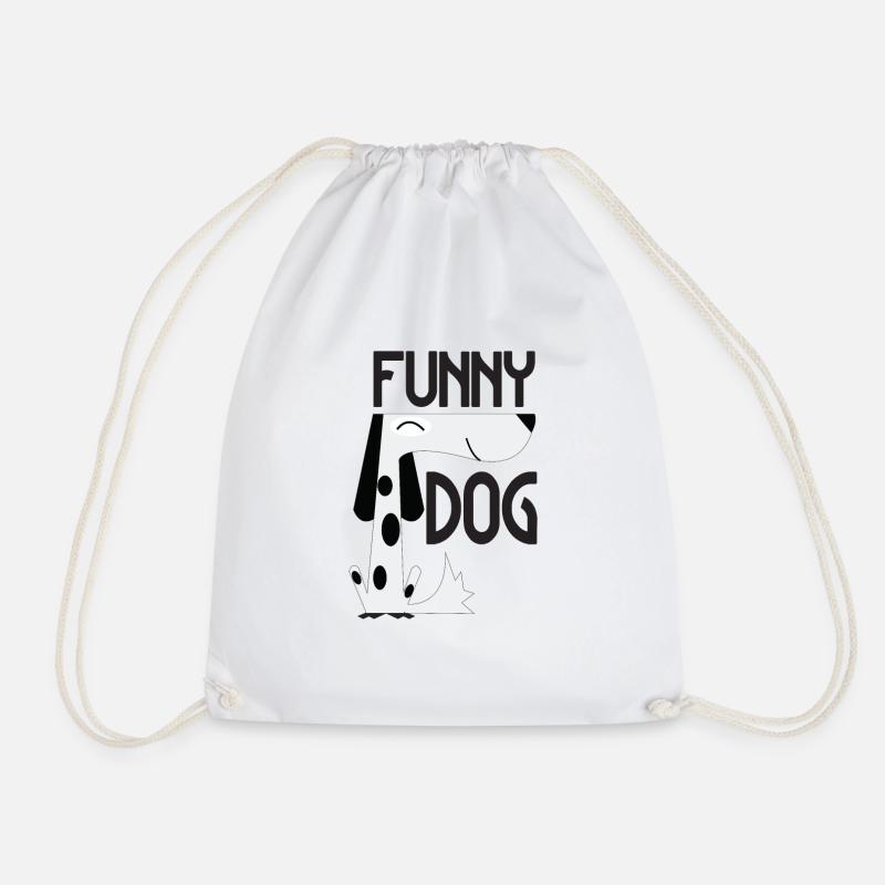 Funny Dog - Funny Dog - Drawstring Bag - white