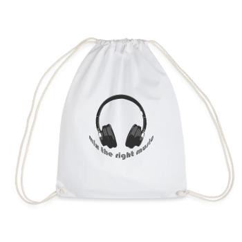 DJ Mix the right music, headphone - Drawstring Bag - white - Front