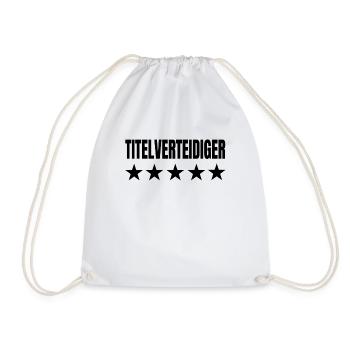 Fußball WM Deutschland Titelverteidiger Geschenk - Turnbeutel - Weiß - Vorne