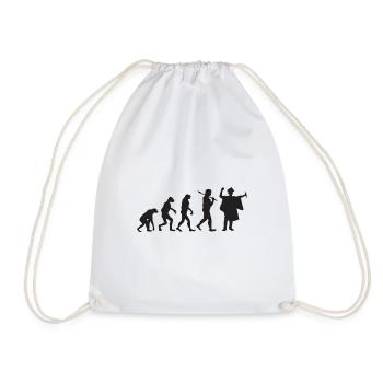 Abschlussfeier - Evolution - Geschenk - Turnbeutel - Weiß - Vorne