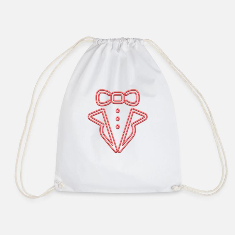 Neon Party Suit - Classic 80s Retro Neon Design - Drawstring Bag - white