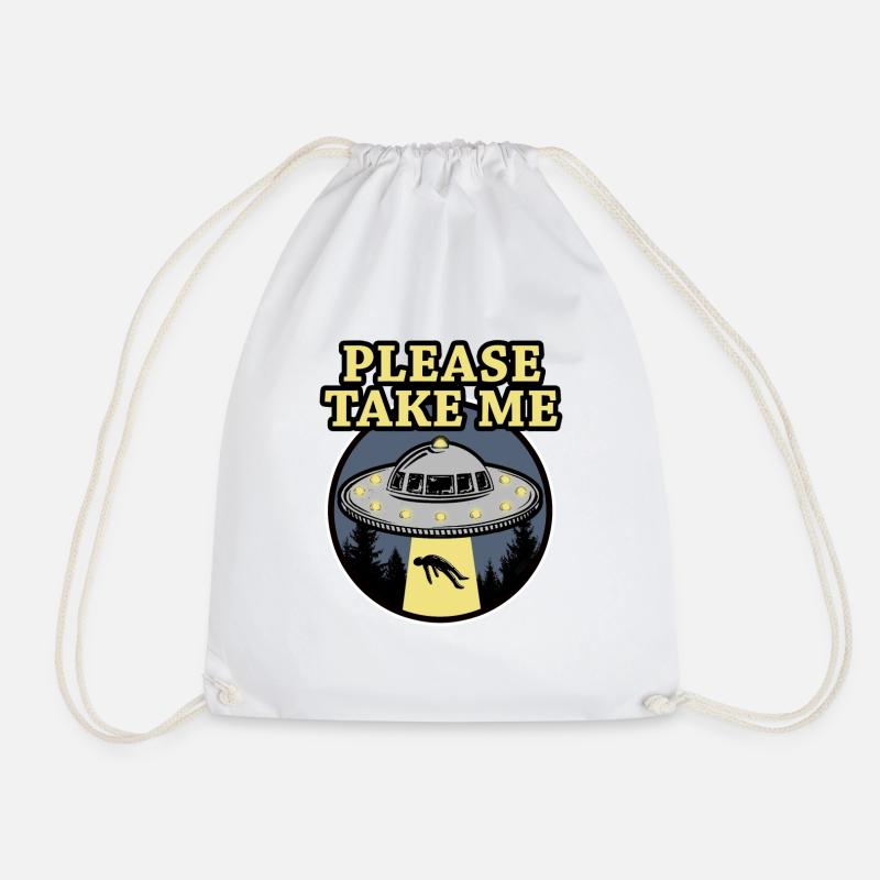 PLEASE TAKE ME - Drawstring Bag - white