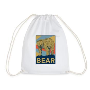 Bear Teddy Bear Zoo Animal Park Gift Grizzly - Drawstring Bag - white - Front