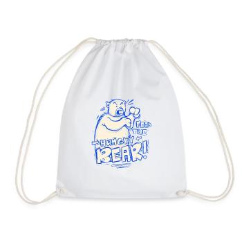 Feed The Hungry Bear! - Drawstring Bag - white - Front